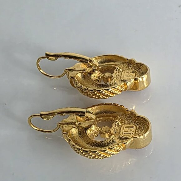 CAROLINA HERRERA PIECED EAR DOOR KNOCKER DANGLE EARRINGS - RARE! - Picture 9 of 10